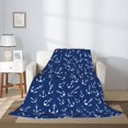 thumbnail image 2 of Gaeub Nautical Anchors Print Flannel Throw Blanket, Home Fleece Throw Blanket for Couch or Bed,Decorative Blankets,Lightweight Fuzzy Flannel Blanket-40"x30", 2 of 6