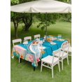 thumbnail image 4 of Outdoor Tablecloth with Umbrella Hole for Patio/Picnic/Party/Camping, Coastal Beach Waterproof Table Cloth Rectangle Table Cover Washable, Summer Tropical Plants Ocean Blue Wood Grain (60"x 84"), 4 of 9