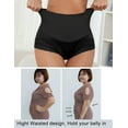 thumbnail image 3 of Women's High-Waisted Tummy Control Underwear 4-Pack - Sexy Lace Girdle Panties with Butt Lift & Slimming, 2 Black + 2 White, S, 3 of 7