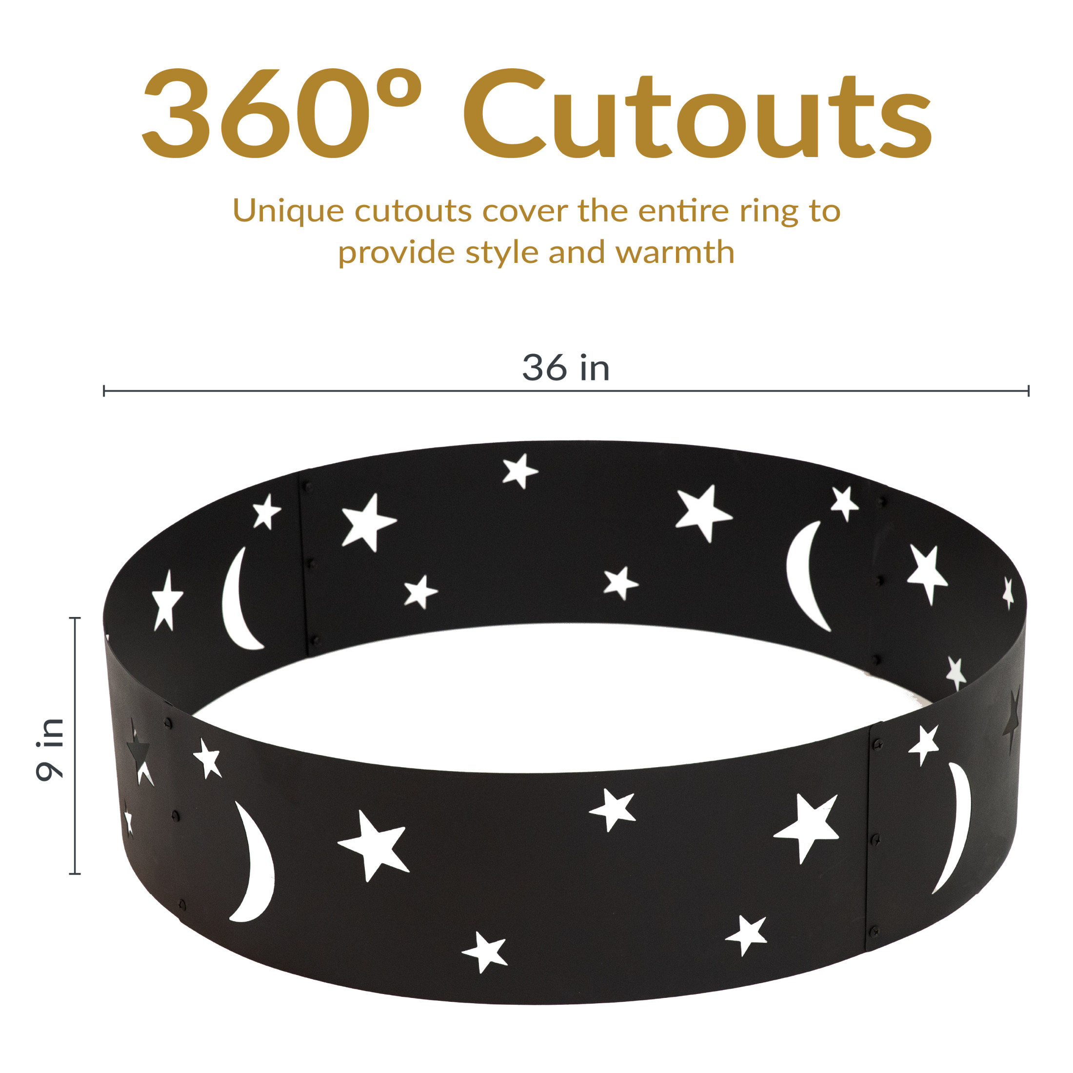 Sunnydaze Big Sky 36" Round Steel Die-Cut Fire Pit Ring