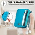thumbnail image 6 of Dteck Zipper Wallet Case Compatible with Galaxy Z Flip 4 2022, Detachable Card Holder 2 Card Pocket Storage Premium PU Leather Adjustable Cross-body Strap Case Women Girls, Blue, 6 of 13