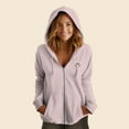 thumbnail image 3 of Dalix Smile Face Embroidered Fleece Zip Washed Hoodie Cold Fall Winter Women in Blush XL X-Large, 3 of 5
