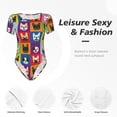 thumbnail image 6 of Balery Colorful Bulldog Women's Short Sleevee Crew Neck Bodysuit Tops Short Sleeve Tops Basic-Small, 6 of 9