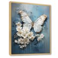 thumbnail image 2 of Designart "Butterfly Azure Abstract Grace I" Animals Butterfly Floater Framed Canvas Prints, 2 of 5