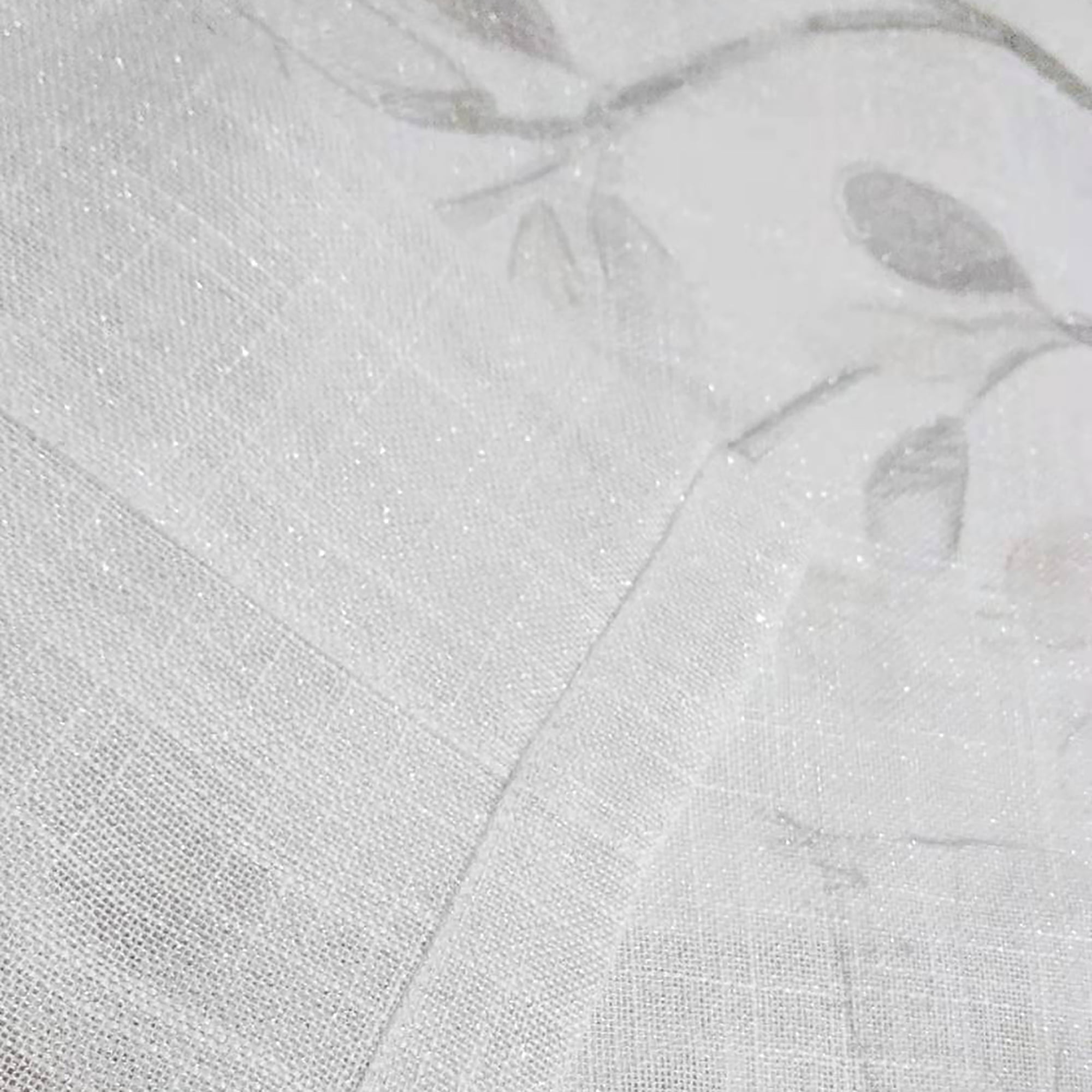 Uptown Home Leaf Rustic Gray Tan Textured Metallic Sheer Autumn Fall Grommet Top Curtains, 40"x84", 2 Panels