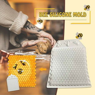 Travelwant Bee Honeycomb Soap Molds, 3D Hexagon Beehive Silicone Cupcake Cups Muffin Baking Pan, Homemade DIY Making Cake Mousse Jelly Candy Chocolate