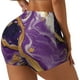 thumbnail image 1 of Fotbe Purple Gold Marble Swirls Shorts Sin Costuras – Shorts Deportivos de Cintura Alta para Mujer, Elásticos para Gimnasio, Yoga, Running o Ciclismo-Small, 1 of 8