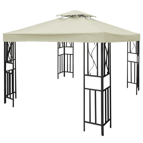 Ghojet 9.8'x9.8' Replacement 2 Tier Gazebo Canopy Top Patio Garden Cover,White