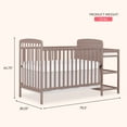 thumbnail image 2 of Dream On Me Anna 3-in-1 Convertible Crib with Changing Table Brown Sugar, Changing Pad Included, Converts from Baby Crib to Toddler Bed, Day Bed and Kids Sofa, 3 Adjustable Mattress Height Positions, 2 of 12