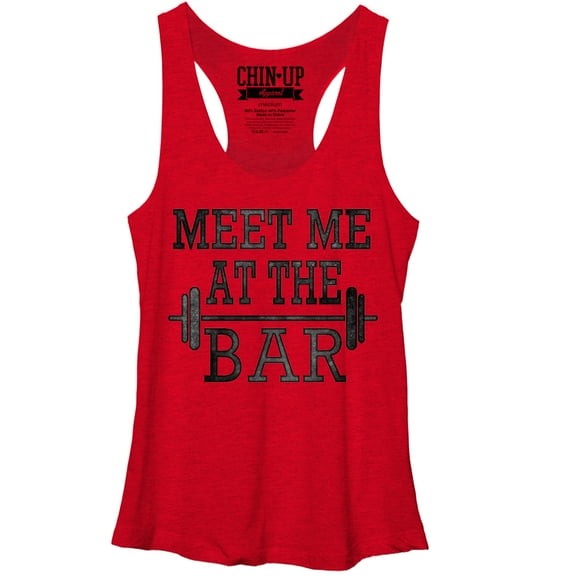 Women's CHIN UP Meet Me at the Bar Racerback Tank Top Red Heather Medium