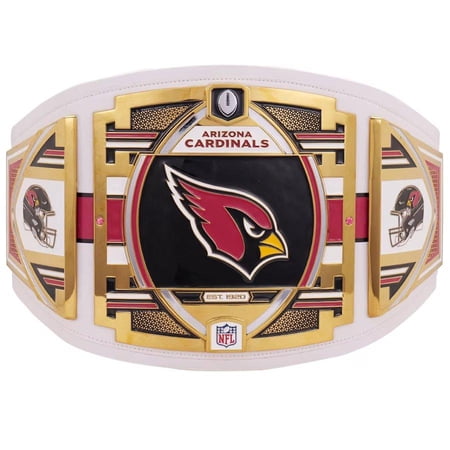 Arizona Cardinals Championship Belt Metal Plates Hand-Tooled Leather Strap Adult Size Collectible