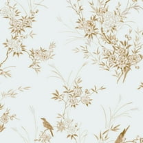 Rachel Ashwell Bird Chinoiserie Blue Gold Wallpaper