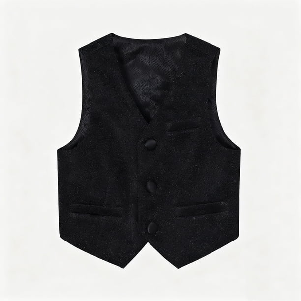 Camiseta sin mangas con cuello en V para niñas, de poliéster, de color liso, para vestir formalmente.
