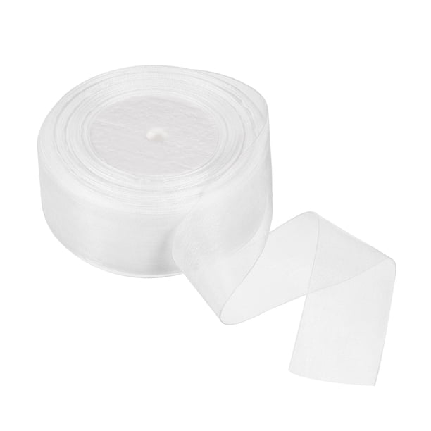 Cinta de organza transparente de 4 cm y 50 yardas de Uxcell para envoltura de regalos blanca