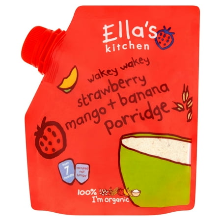 Ella's Kitchen Strawberry Mango + Banana Porridge from 7 Months, 5.30 oz, 6 pack