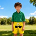 thumbnail image 5 of Twczz Boys Funny Graphic Swim Trunks with Pockets- Elastic Waist Drawstring Quick Dry Beach Shorts Yellow Size 8, 5 of 6