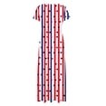 thumbnail image 4 of Cmfcve Women’s 4th of July Patriotic Dress Short Sleeve Round Neck Independence Day Maxi Dresses Flowy A-Line Vacation Dress with Pockets, 4 of 5