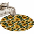 thumbnail image 6 of Sunflower Round Rug 3.3ft Washable Circle Entryway Rugs Non Slip Summer Floral Botanical Watercolor Yellow Green Area Rug Indoor Floor Carpet for Bedroom Kitchen Living Room Home Office Dining Room, 6 of 8