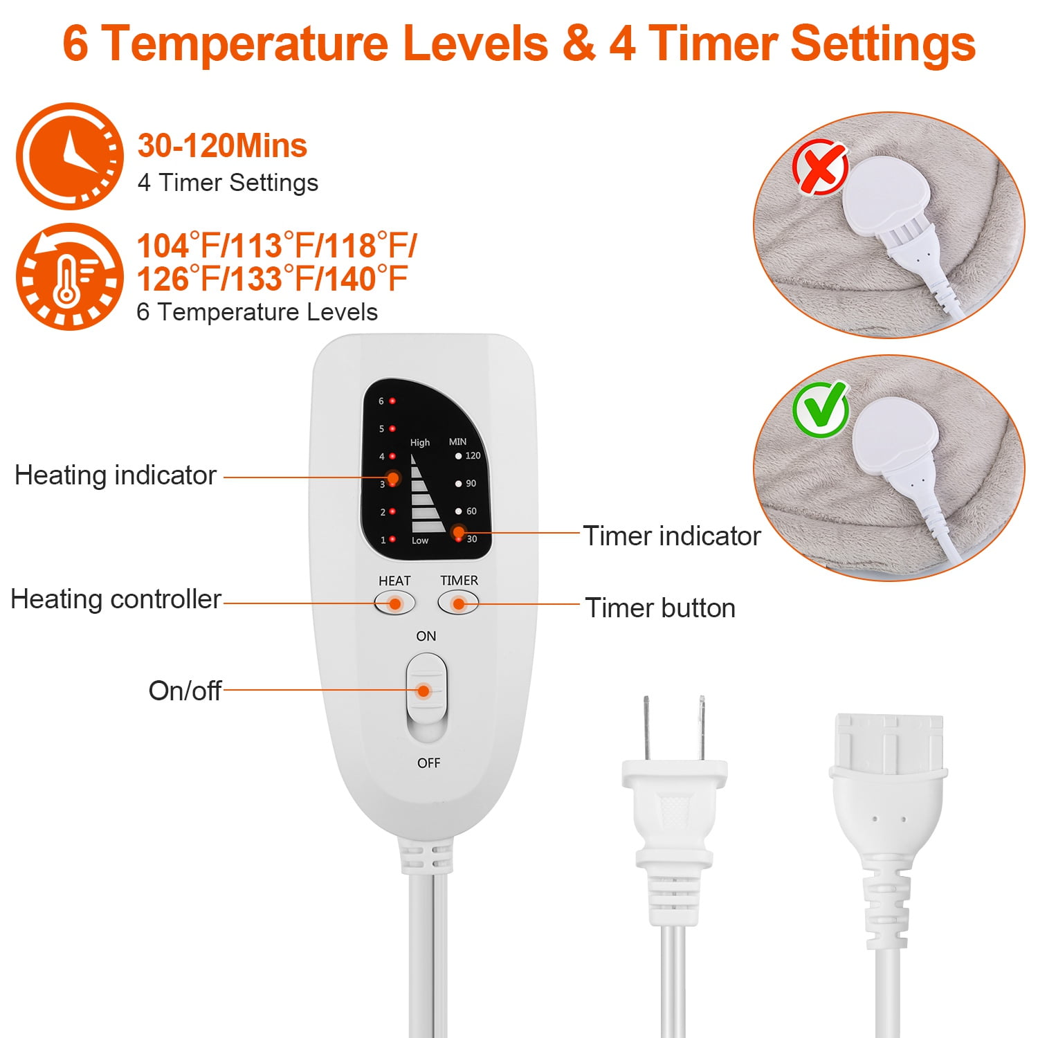 Electric Heating Wrap for Shoulder, Large Weighted Heating Pad for Neck and Shoulders with 6 Temperature Settings 4 Timer Modes Machine Washable