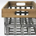 thumbnail image 5 of Set of Two Wood and Metal Crate Baskets, 5 of 5