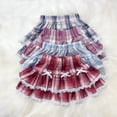 thumbnail image 5 of WIBACKER 1-12 Years Girls Plaid Ruffle Skirt with Lace Trim and Bow High Waist Toddler Kids Trendy Pleated Skirt, 5 of 7