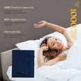thumbnail image 4 of SGI Bedding 1000 TC Egyptian Cotton Bed Sheet Set - California King Size Sheets 1000 Count Sheets for California King Size Bed - Soft, Durable Sheets Cotton Sheets in 1000 TC 15" Deep Navy Blue, 4 of 7