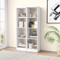 4 Cube Vertical Bookcase 56\u201D Tall Narrow Freestanding Bookshelf