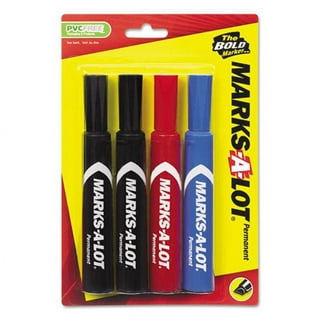 Marks-A-Lot Jumbo Chisel Tip Washable Marker, Black (24158), 6 Packs
