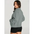thumbnail image 5 of Womens Half Zip Sweatshirts Cropped Long Sleeve Hoodies Oversized Quarter Zip Up Pullover Tops, 5 of 5