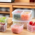 thumbnail image 4 of Injueey Caja de almacenamiento de plástico para refrigerador, materiales de seguridad de calidad alimentaria, cesta de drenaje de cocina Cocina y Comedor, 4 of 6