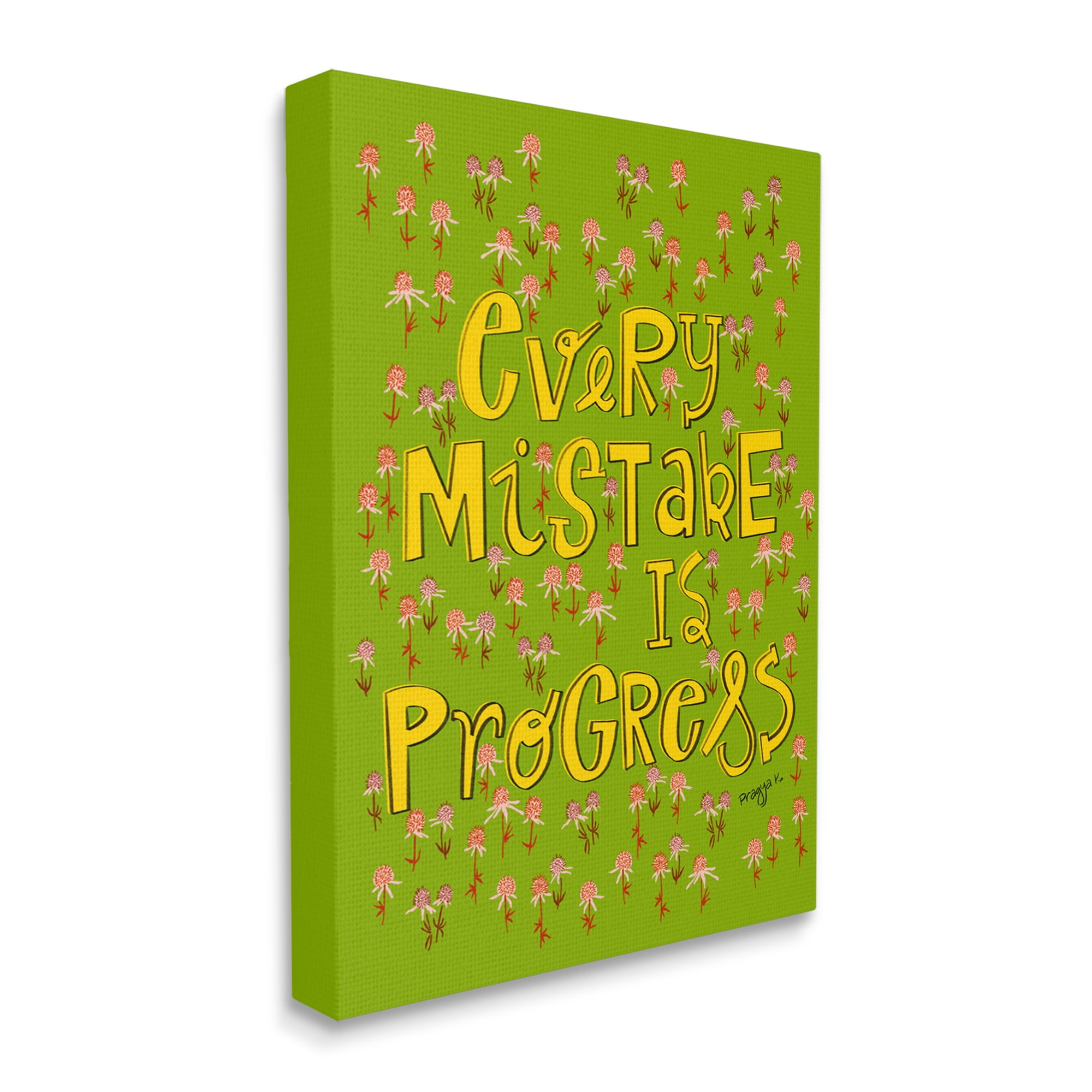Stupell Industries Inspirational Floral Phrase Inspirational Painting Gallery Wrapped Canvas Print Wall Art, 24 x 30