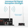 thumbnail image 4 of 2 Left Save $14 Moukey Home Stereo System 50W 2 Channel Receiver Bluetooth Mini Amplifier, FM USB, AUX, with Remote Control, 4 of 8