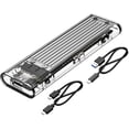 thumbnail image 1 of ORICO NVME M.2 to Type-C USB3.1 Gen2 10Gbps Transparent External Hard Drive Adapter Enclosure for 2280 PCI-E Hard Drive, 1 of 4