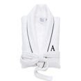 thumbnail image 1 of Linum Home Textiles Hotel Turkish Cotton Waffle Terry Bathrobe with Satin Piped Trim - Personalized - White, 1 of 2