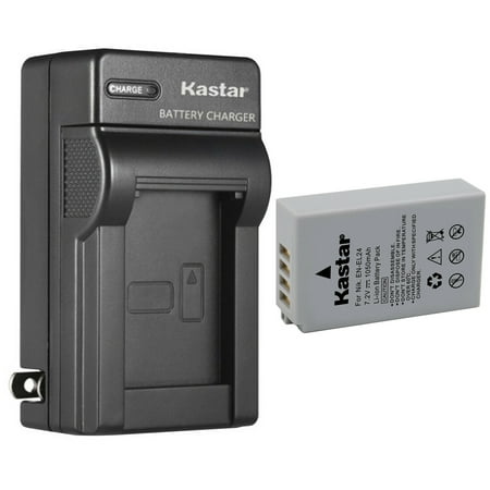 Kastar 1-Pack Battery and AC Wall Charger Replacement for Nikon EN-EL24 ENEL24 EN-EL24a ENEL24a Battery Nikon MH-31 Charger Nikon 1 J5 1J5 Nikon DL18-50 DL1850 Nikon DL24-85 DL2485 Digital Cameras
