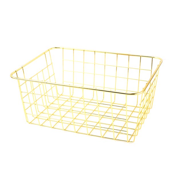 Metal Wire Storage Basket With Handles, Durable Food Storage Organizers Storage, Iron Metal Desktop Cosmetic Storage Organizers For Kitchen Food Pantry Papers Home Office Desk Bathroom Laundry Room Ba