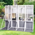 thumbnail image 6 of 103.9'' Wooden Greenhouse, Wooden Lean to Greenhouses, Heavy Duty Walk in Green House for Outside Winter, Large Hot House for Sunroom Storage Shed, Backyard, White+gray, 6 of 8