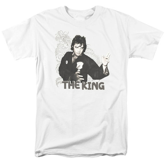 Elvis Presley Men's Fighting King T-shirt X-Large White