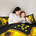 thumbnail image 5 of jejeloiu Kawaii Butterfly Bedding Comforter Set,Rustic Flower Sunflower Twin Comforter Sets,Yellow Black Bedding Set For Girls Teens,Super Cozy Room Decor Reversible,2 Pieces, 5 of 8