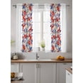 thumbnail image 2 of Blue Red 4th of July Curtains 54 Inch Length,Sheer Curtains for Bedroom Living Room Window Independence Day Flowers Red Blue Rod Pocket Drapes Kitchen Curtains Small Half Window 42"x54" 2 Panels, 2 of 6