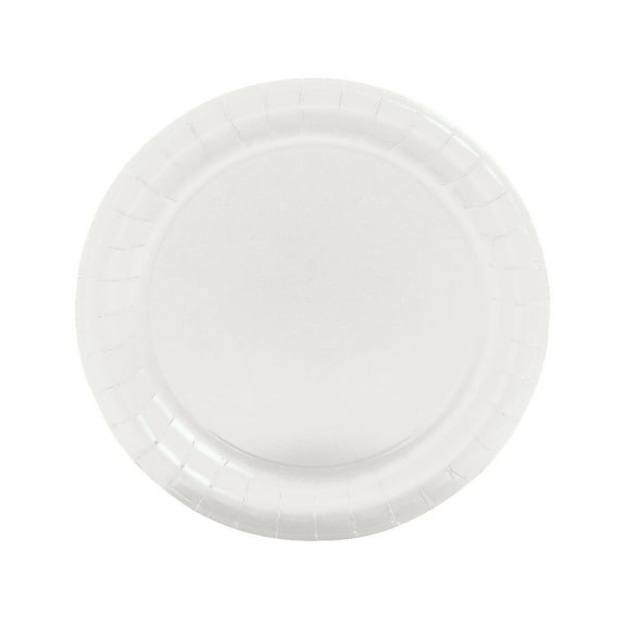 White 8 7/8" Paper Plates (24Pc) - Party Supplies - 24 Pieces