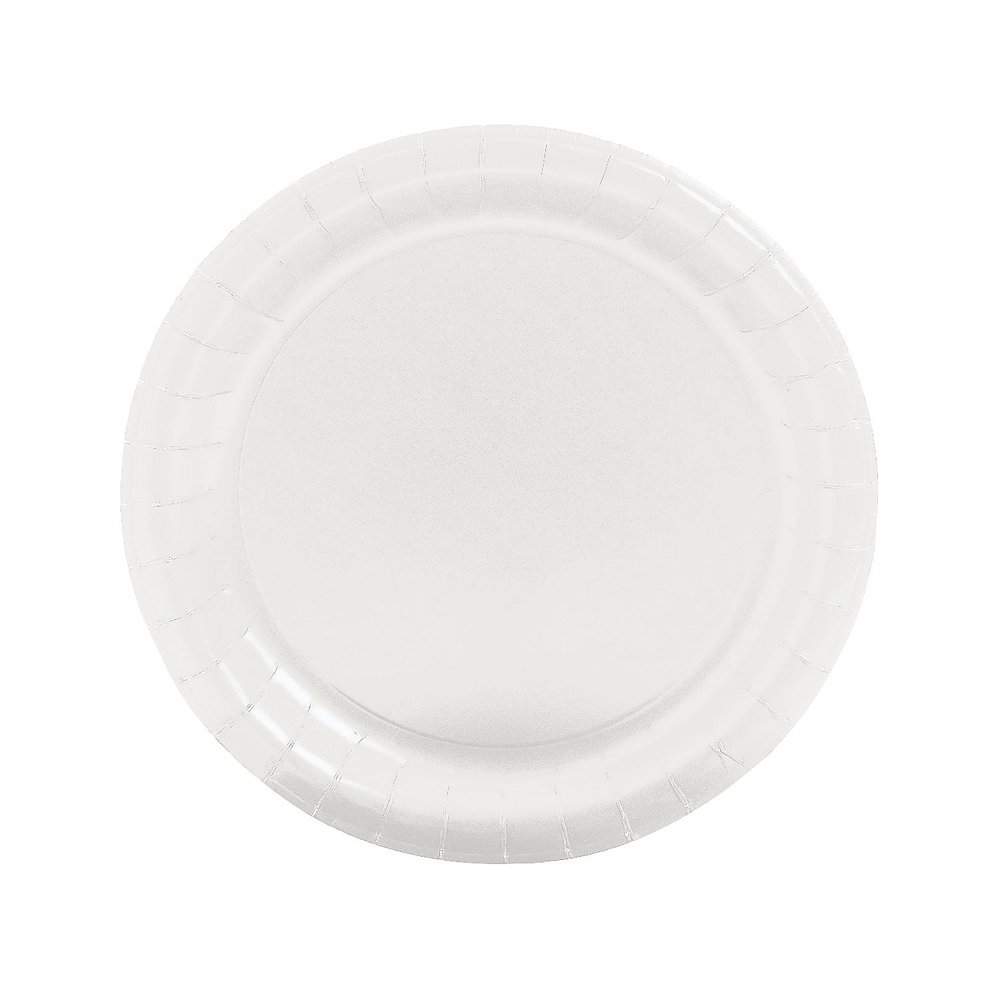 White 8 7/8" Paper Plates (24Pc) Party Supplies 24 Pieces Walmart