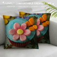thumbnail image 3 of Colorful Cupcakes Rainbow Flower Cake Print Fun Cushion Cover Novelty Throw Pillow CaseOutdoor Sofa Couch Living Room Single, 3 of 5