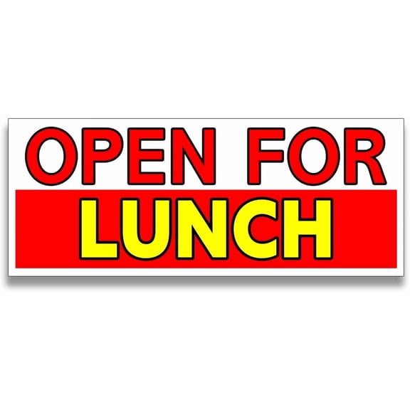 Open For Lunch Vinyl Banner (Size Options) Small - 24x60