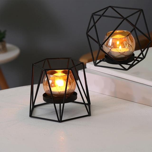 Sentmoon Candle Holders Iron Vintage European Candle Holders Holiday Ornament Geometric Home Table Candle Holders Ornament Candle Candle Holders Home Decor