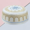 thumbnail image 3 of Flat Top  Mens Prayer Hat Beanie Embroidered Topi Yellow, 3 of 9