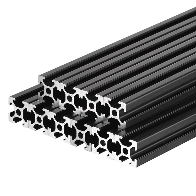 Unique Bargains 2020 T Slot Aluminum Extrusion 100mm(3.9 Inch) Black for 3D Printer Laser Engraving Machine 10 Pcs