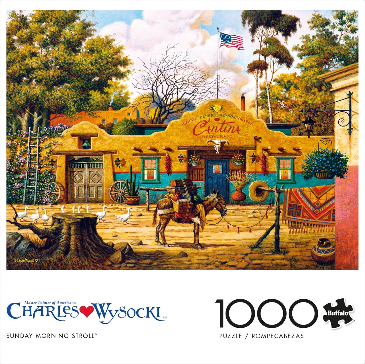 Buffalo Games 1000-Piece Charles Wysocki Sunday Morning Stroll Interlocking Jigsaw Puzzle