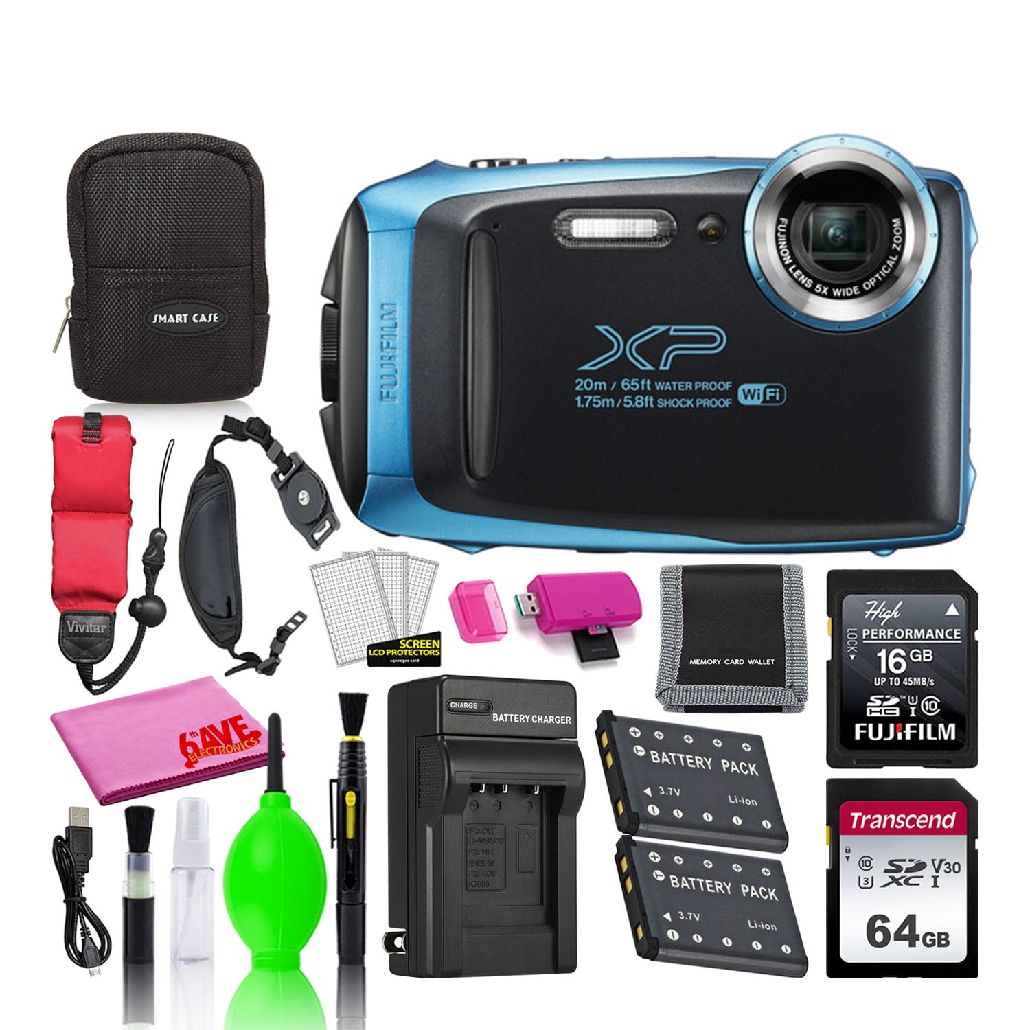 Fujifilm FinePix XP130 Waterproof Digital Camera (Sky Blue) with
