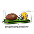 thumbnail image 2 of Deluxe Clear Acrylic Mini - Miniature (not Full Size) Football and Helmet Display Case with Purple Risers and Turf Base (A019-PR), 2 of 3